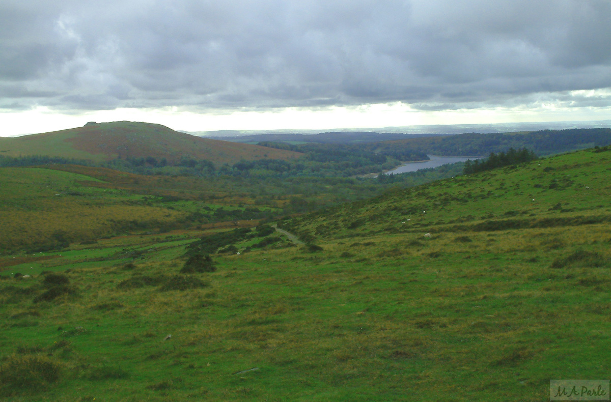Sheeps Tor and Burrator Reservoir from Raddick Hill