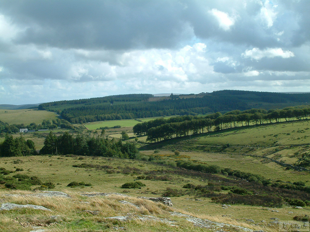 Looking south from Hartland Tor, to Postbridge and Bellever Forest