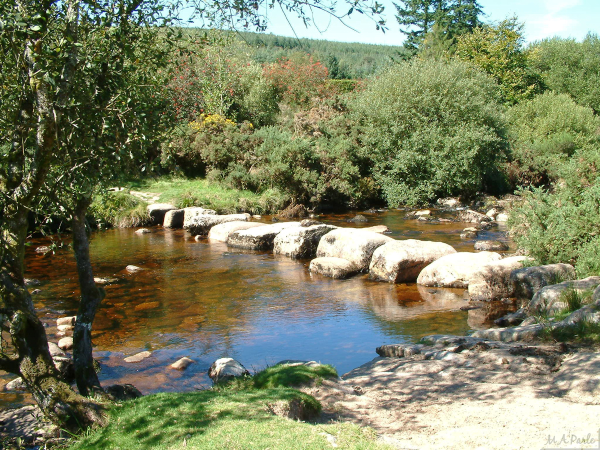 Stepping stones near Laughter Hole House